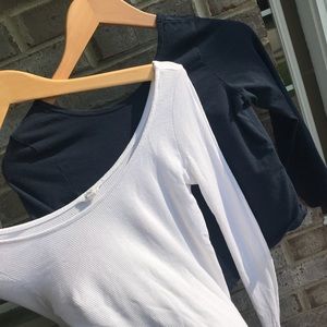 LONG SLEEVE SCOOP NECK CROP TOPS (2 FOR 1 PRICE)